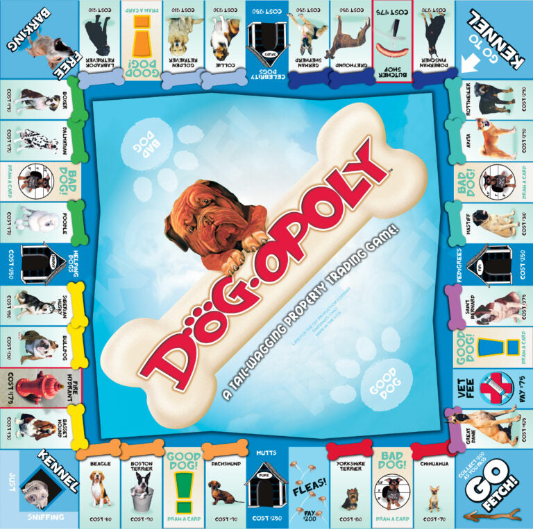Dog-Opoly Board Game – Dog-Themed Monopoly-Style Game | 2-6 Players, Ages 8+