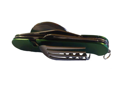 River Country Gear Stainless Steel Camping Utensil Set – Fork, Knife & Spoon with Carrying Case