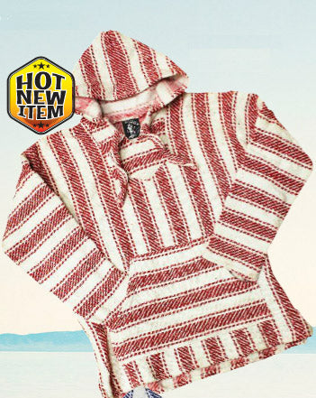 Baja Billy Mexican Baja Hoodie Poncho | Made in Mexico | 100% Acrylic | 10 Colors | M–XXL - Niksstuff
