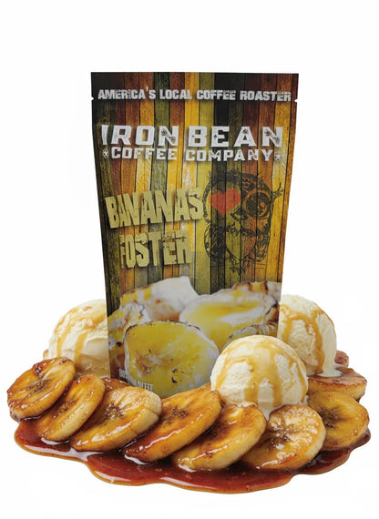 Bananas Foster Flavored Coffee | 12oz | Whole Bean or Drip Grind | Iron Bean Coffee Company - Niksstuff
