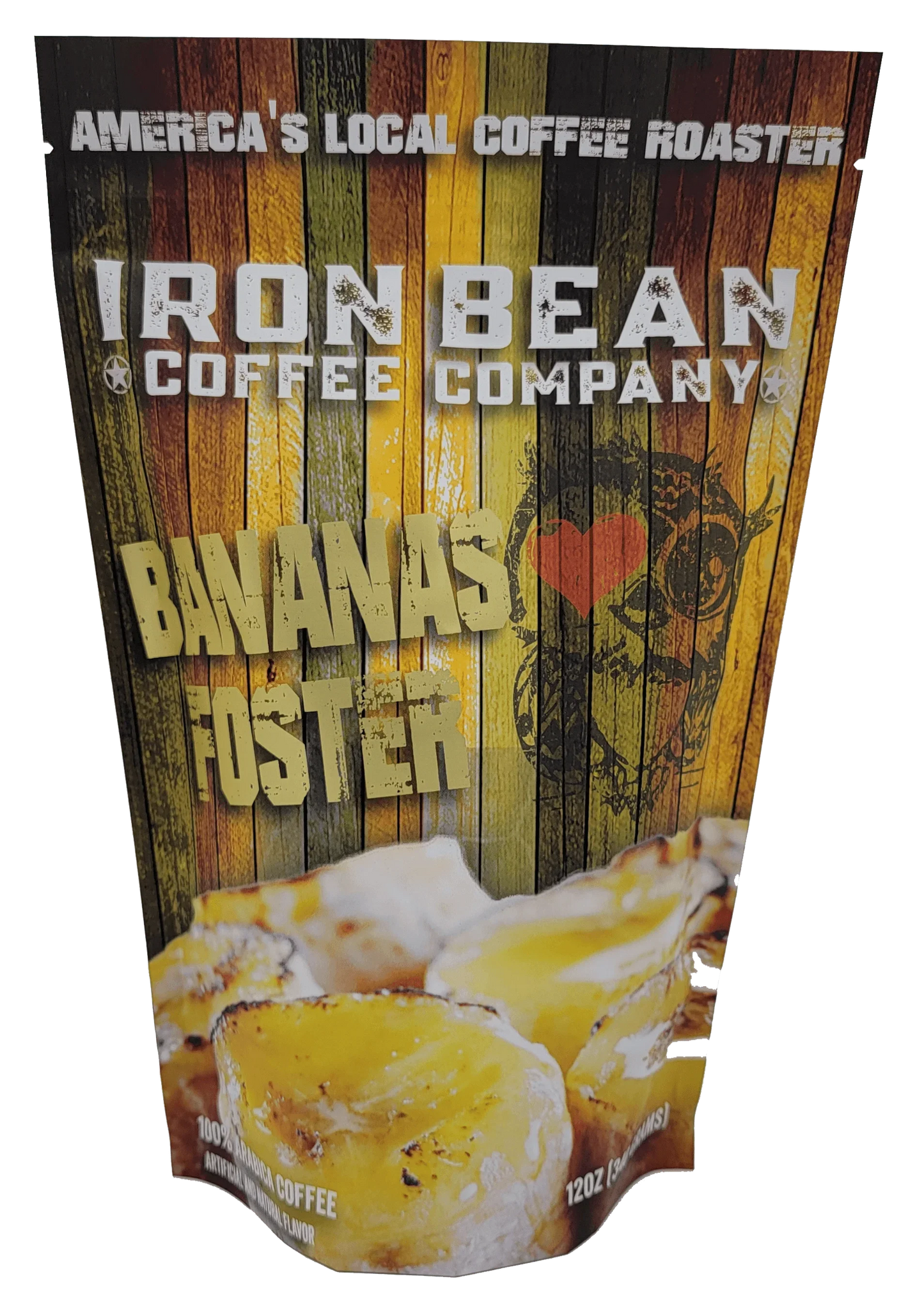 Bananas Foster Flavored Coffee | 12oz | Whole Bean or Drip Grind | Iron Bean Coffee Company - Niksstuff