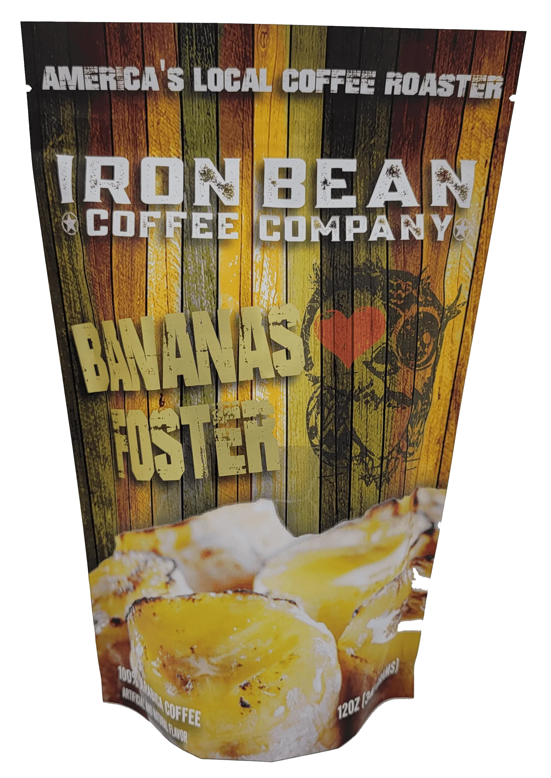 Bananas Foster Flavored Coffee | 12oz | Whole Bean or Drip Grind | Iron Bean Coffee Company - Niksstuff