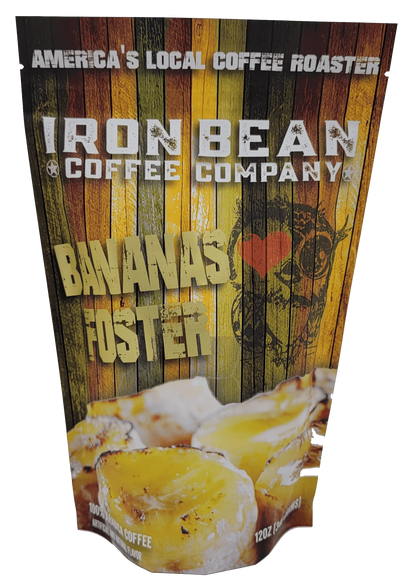Bananas Foster Flavored Coffee | 12oz | Whole Bean or Drip Grind | Iron Bean Coffee Company - Niksstuff