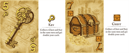 Loot card preview featuring keys and chests with numbers and ornate artwork