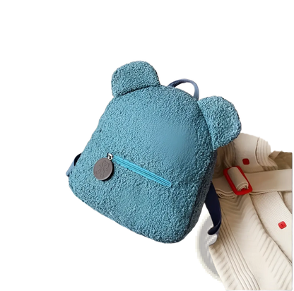 Bear-Shaped Plush Backpack | Cute Fuzzy Fleece Rucksack | 5 Colors | Mini Size