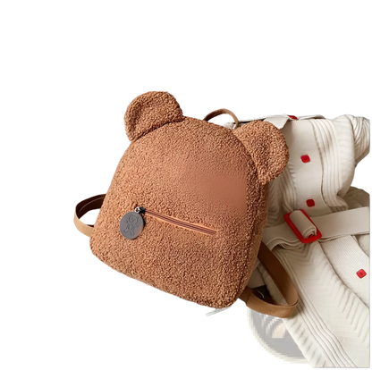 Bear-Shaped Plush Backpack | Cute Fuzzy Fleece Rucksack | 5 Colors | Mini Size
