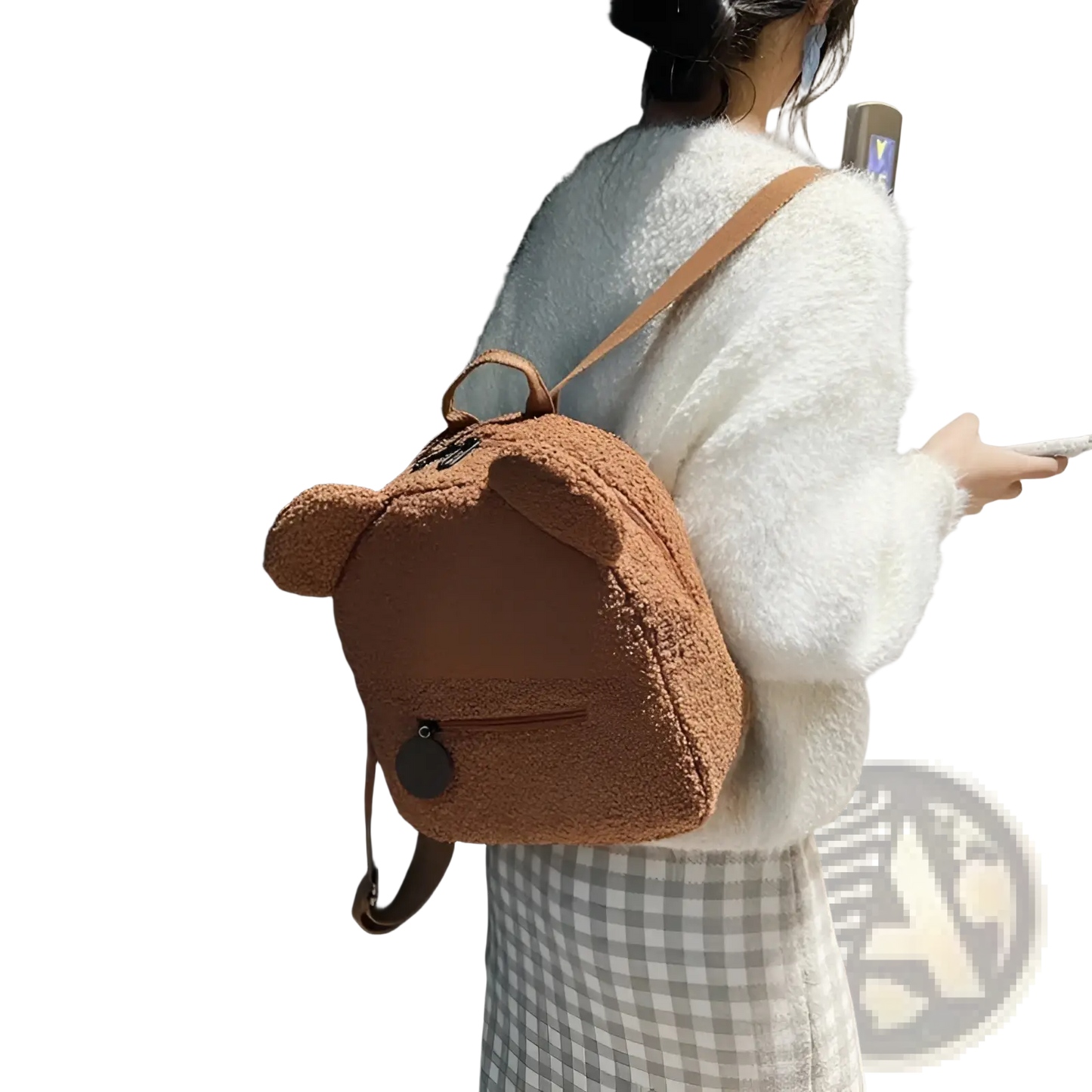 Bear-Shaped Plush Backpack | Cute Fuzzy Fleece Rucksack | 5 Colors | Mini Size