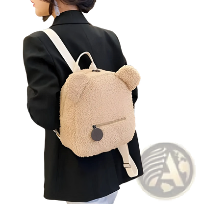 Bear-Shaped Plush Backpack | Cute Fuzzy Fleece Rucksack | 5 Colors | Mini Size
