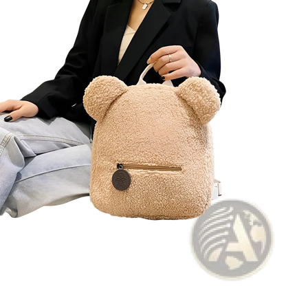 Bear-Shaped Plush Backpack | Cute Fuzzy Fleece Rucksack | 5 Colors | Mini Size