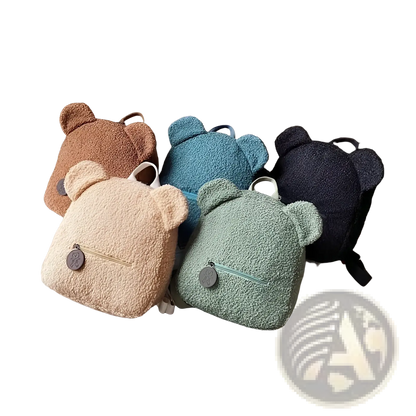 Bear-Shaped Plush Backpack | Cute Fuzzy Fleece Rucksack | 5 Colors | Mini Size
