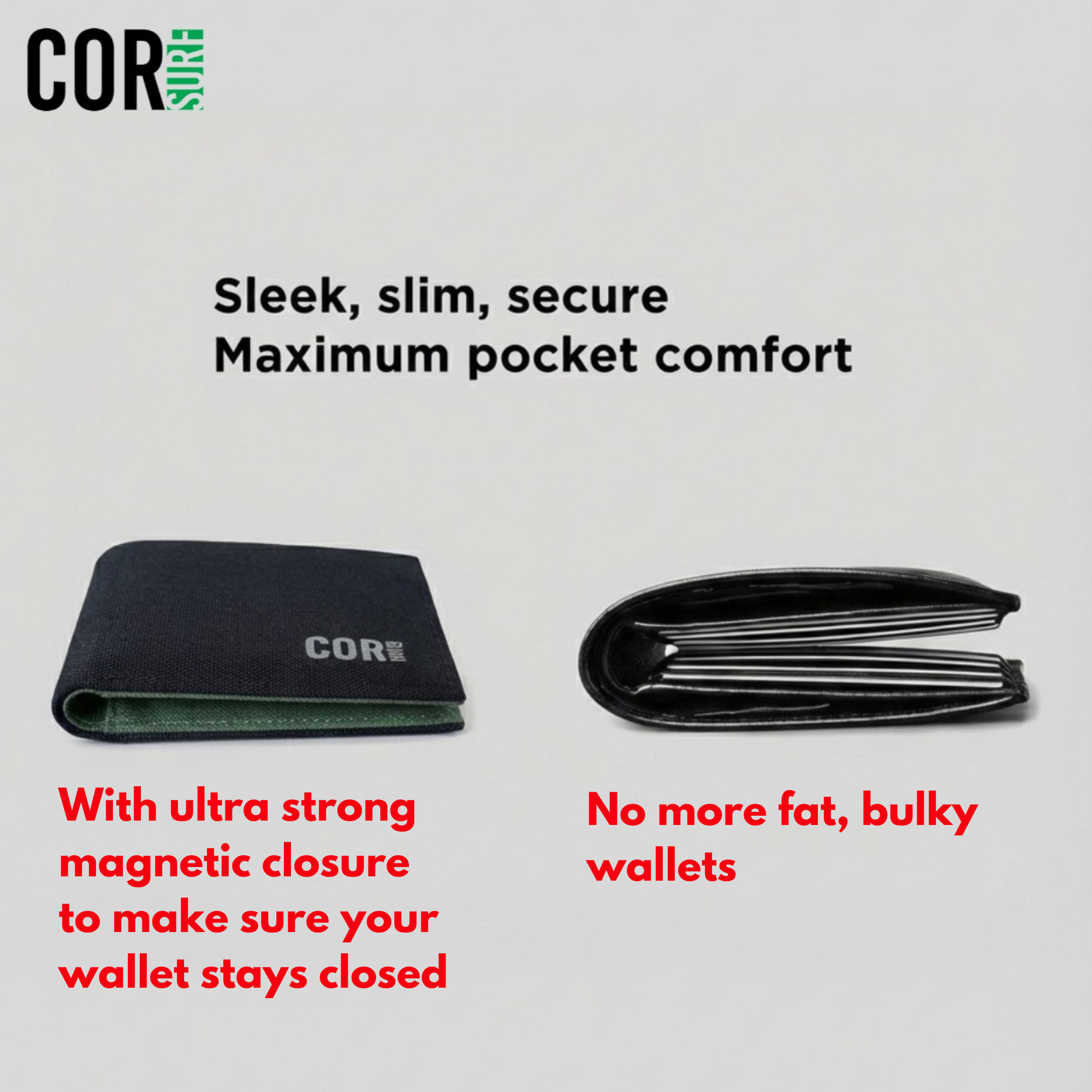 Eco Bifold Cash Wallet | RPET Recycled Fabric | RFID Blocking | COR Surf - Niksstuff
