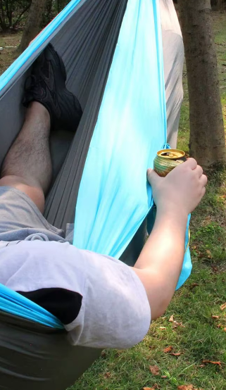 River Country Gear Nylon Hammock – Single & Double with Tree Straps, Carabiners & Carry Case