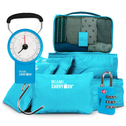 Essential Travel Kit Combo | Packing Cubes, Scale & TSA Lock | 6 Colors - Niksstuff