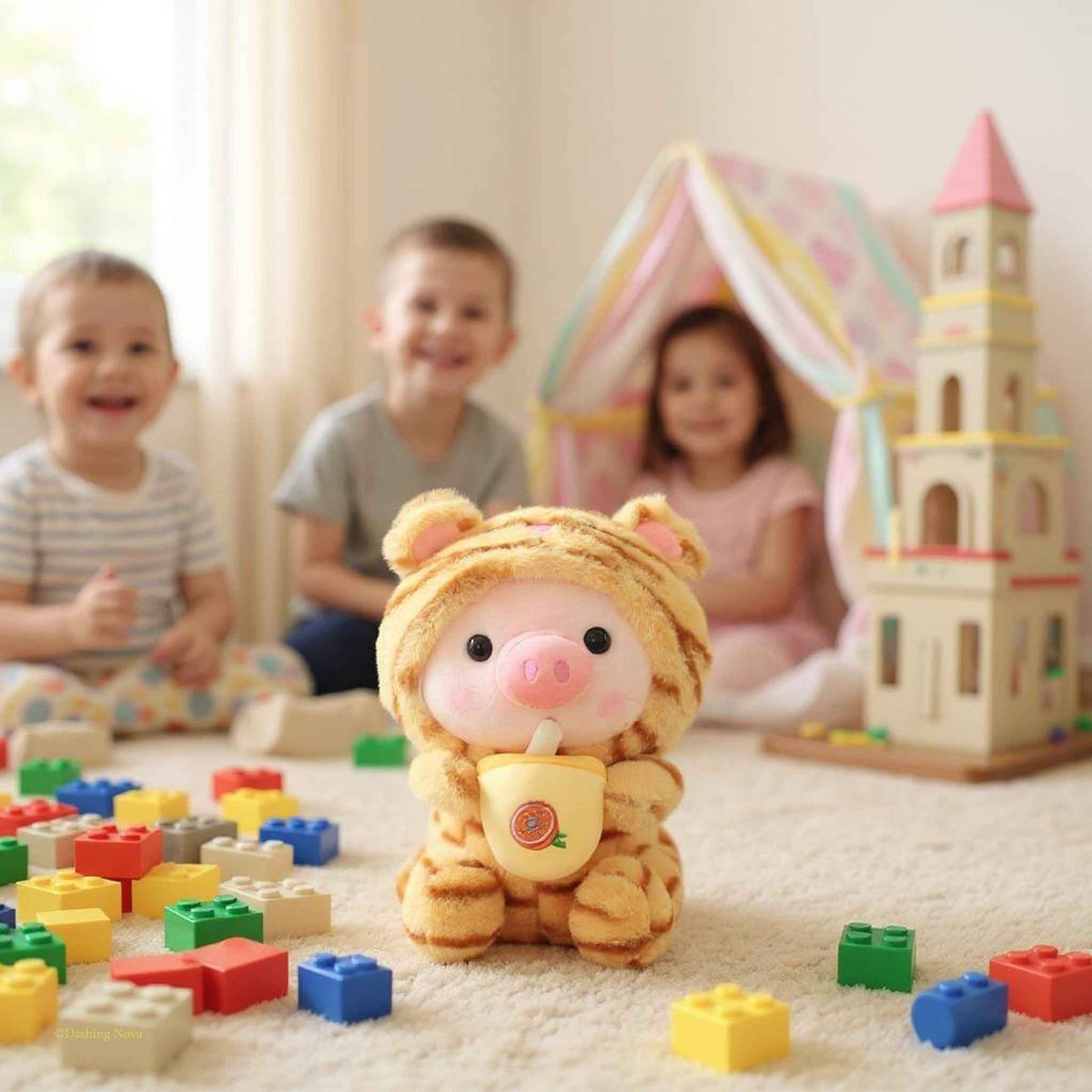 Boba Pig Stuffed Animal – Kawaii Bubble Tea Plush