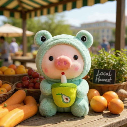 Boba Pig Stuffed Animal – Kawaii Bubble Tea Plush