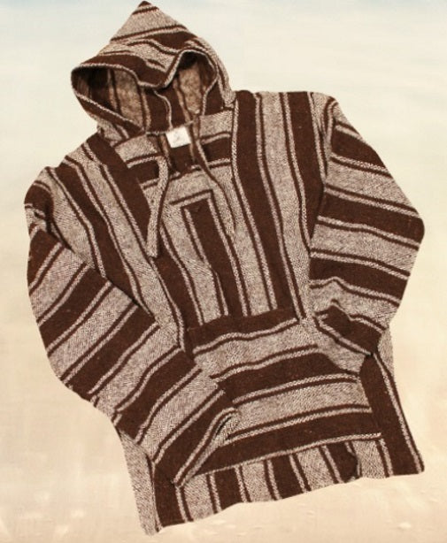 Baja Billy Mexican Baja Hoodie Poncho | Made in Mexico | 100% Acrylic | 10 Colors | M–XXL - Niksstuff