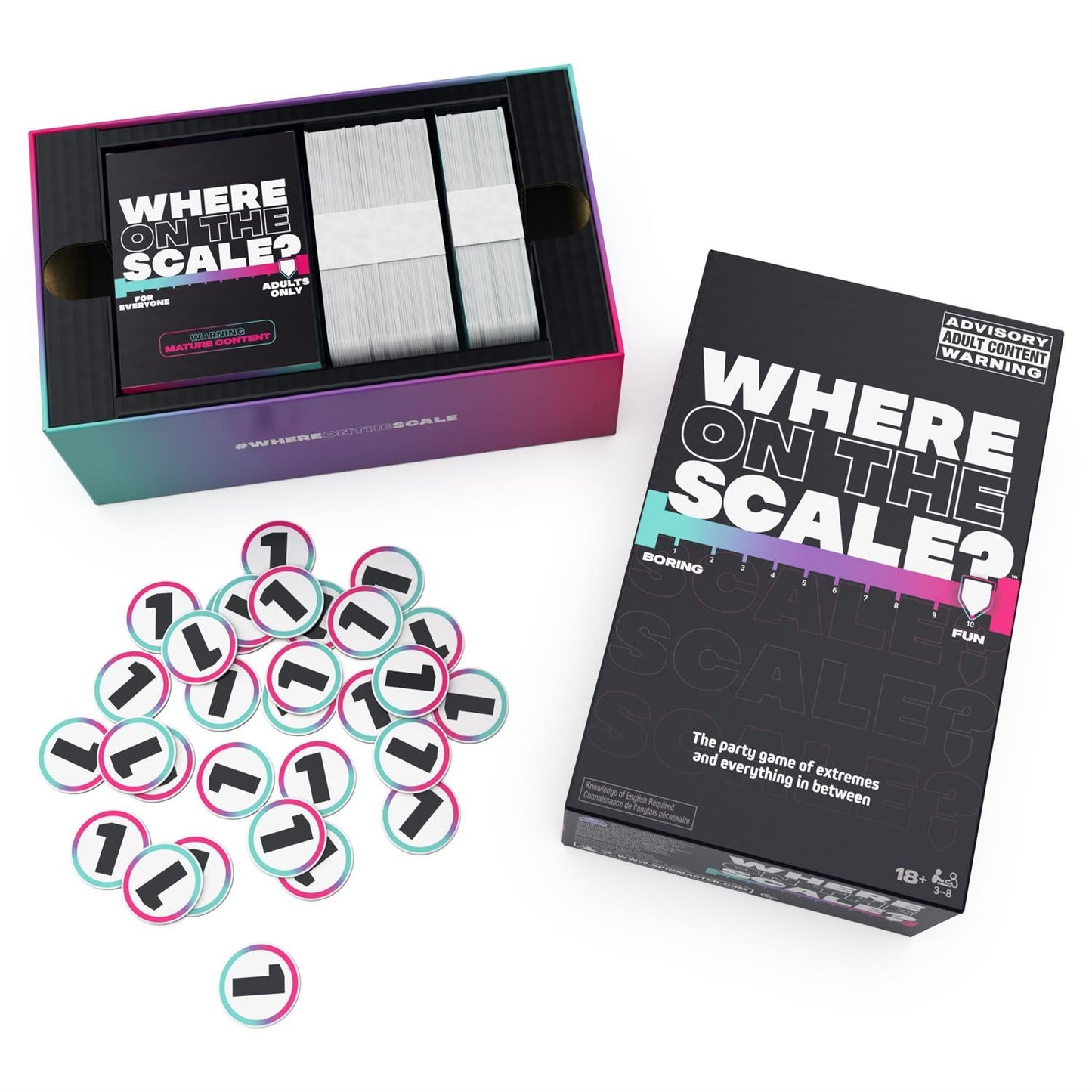 Where on the Scale? – Adult Party Card Game | 3-8 Players, Ages 18+