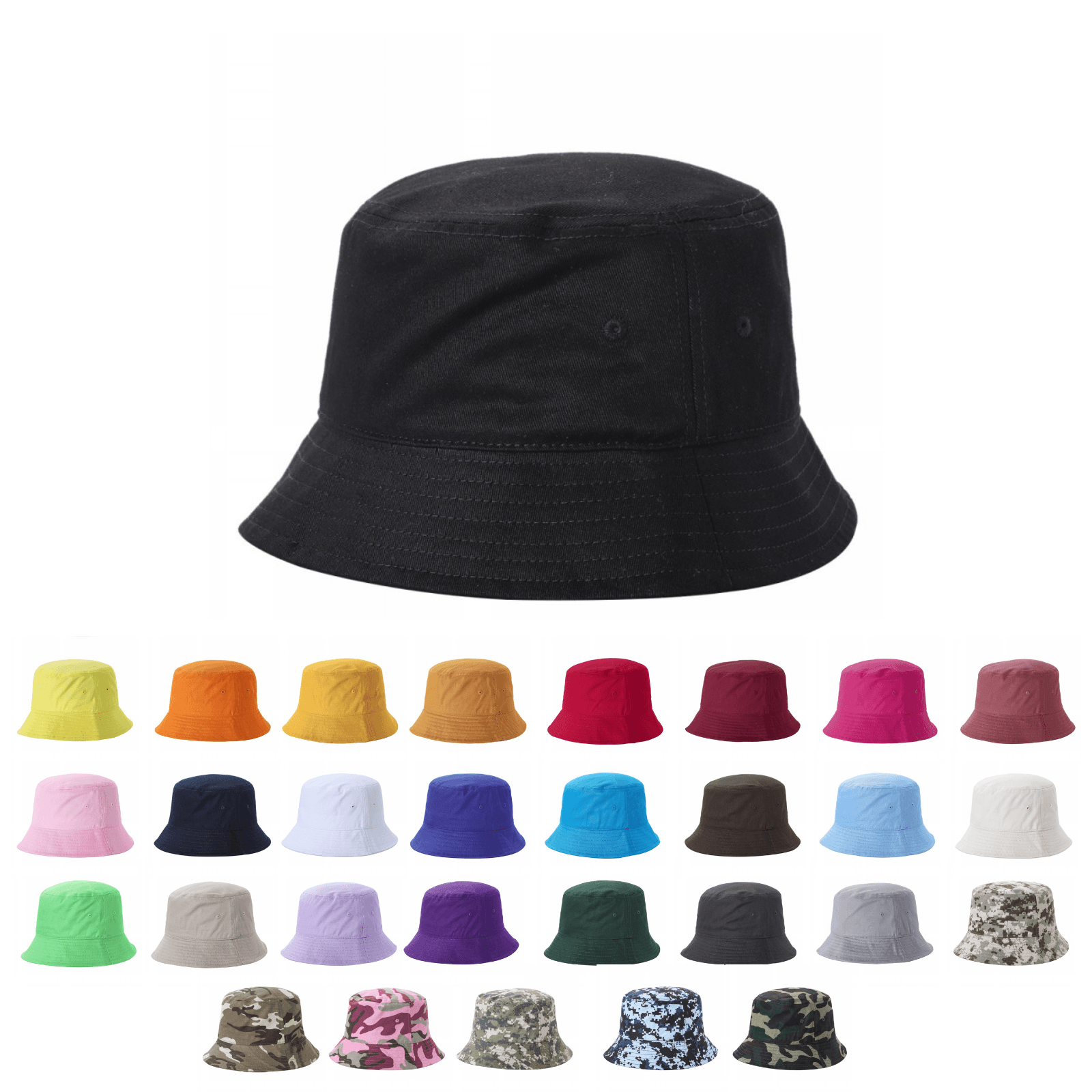 Solid Bucket Hat | 32 Colors Including Camo & Denim - Niksstuff
