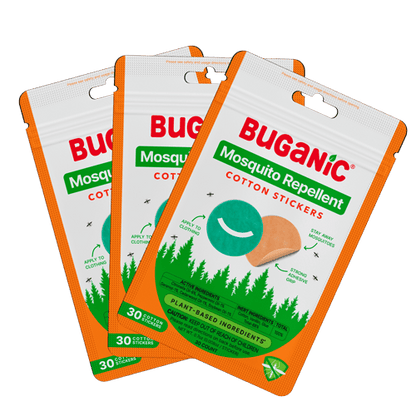 Buganic Mosquito Repellent Cotton Stickers - DEET-Free Patches