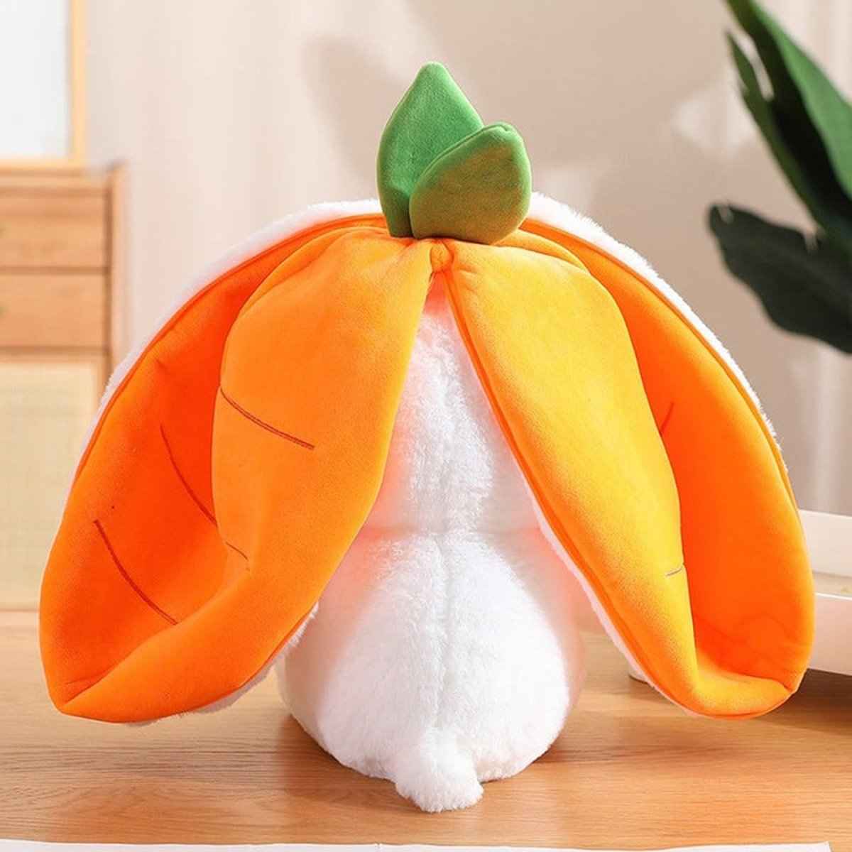 Reversible Bunny Plush Toy – Strawberry & Carrot Hide-and-Seek Stuffed Animal