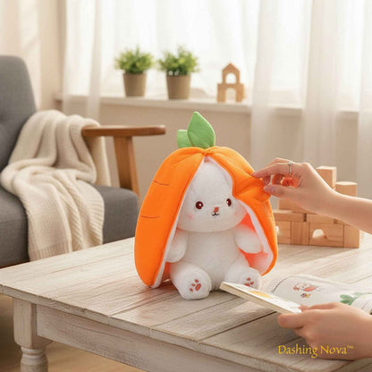 Reversible Bunny Plush Toy – Strawberry & Carrot Hide-and-Seek Stuffed Animal