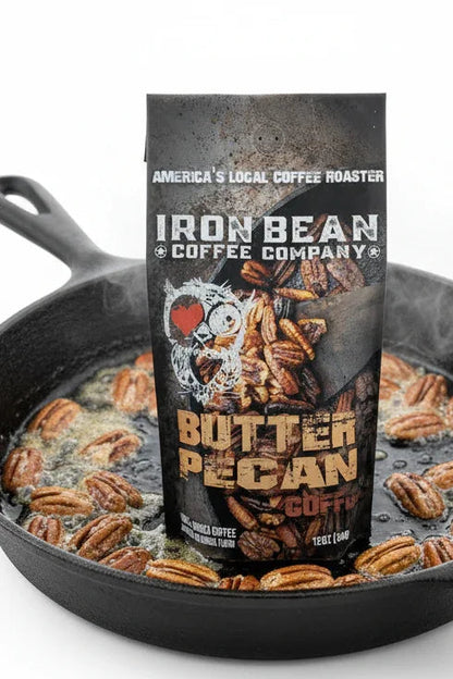 Toasted Butter Pecan Flavored Coffee | 12oz | Medium Roast | Whole Bean or Drip Grind | Iron Bean Coffee Company - Niksstuff