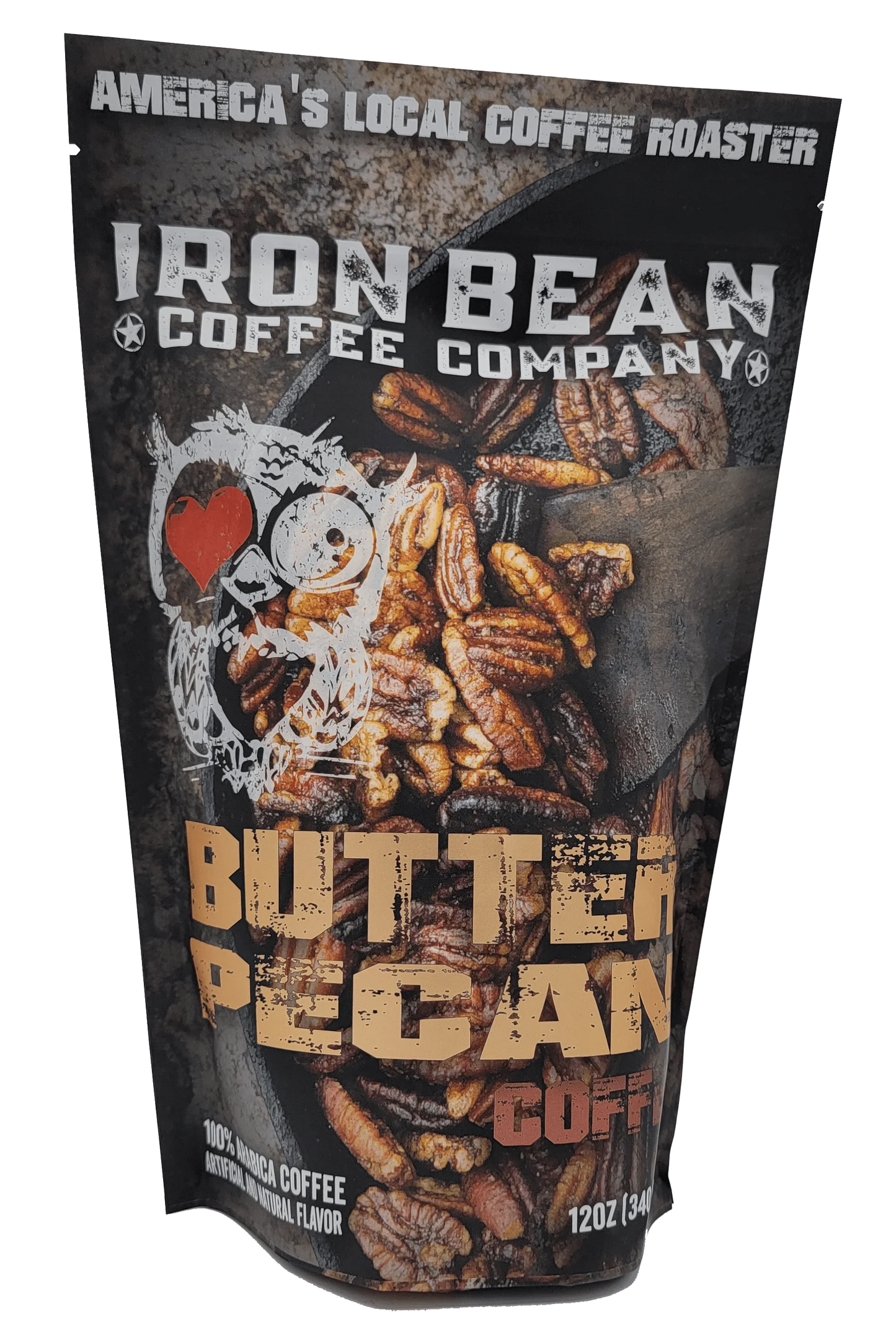 Toasted Butter Pecan Flavored Coffee | 12oz | Medium Roast | Whole Bean or Drip Grind | Iron Bean Coffee Company - Niksstuff