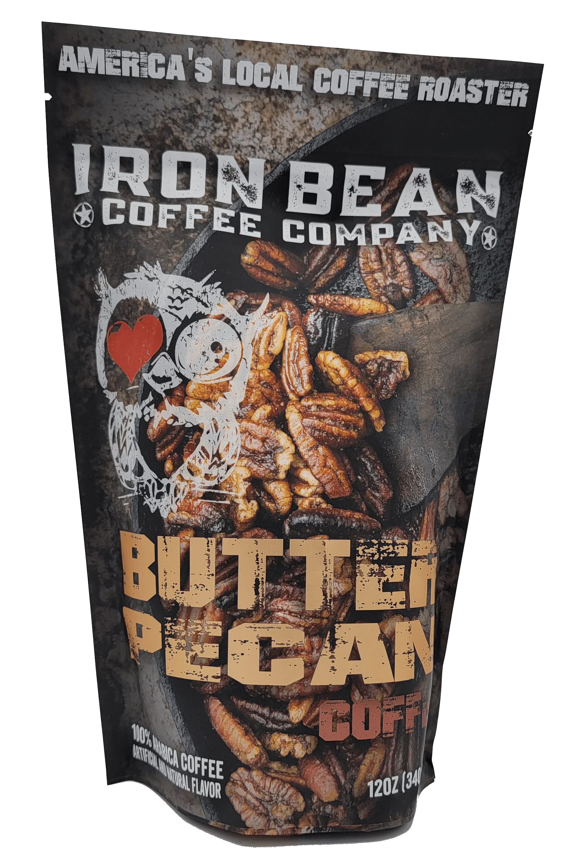 Toasted Butter Pecan Flavored Coffee | 12oz | Medium Roast | Whole Bean or Drip Grind | Iron Bean Coffee Company - Niksstuff
