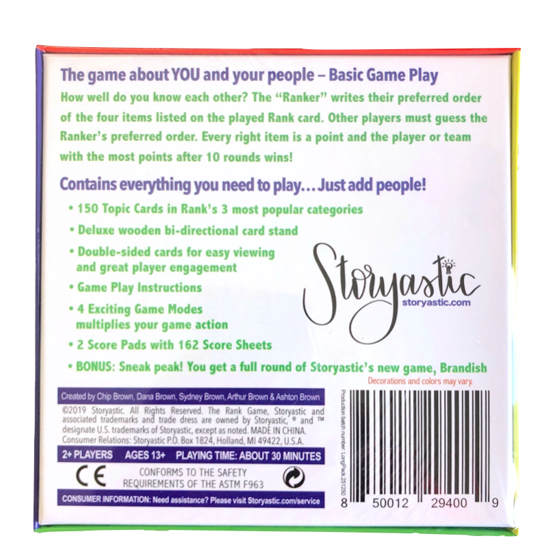 The Rank Game Special Edition | Party Game | Award-Winning | 150+ Cards - Niksstuff
