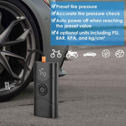 LJG Portable Wireless Car Tire Inflator 6000mAh 150 PSI LED