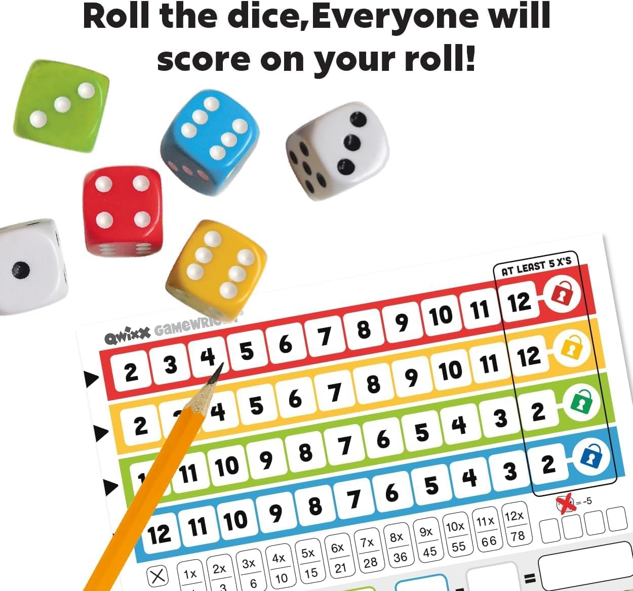 Qwixx Fast Family Dice Game – 2-4 Players, Ages 8+