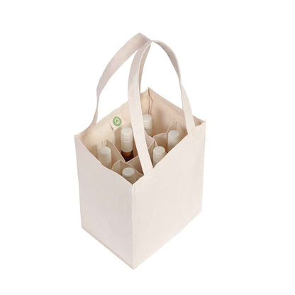 Organic Cotton Canvas Wine Tote – 6 Bottle Carrier