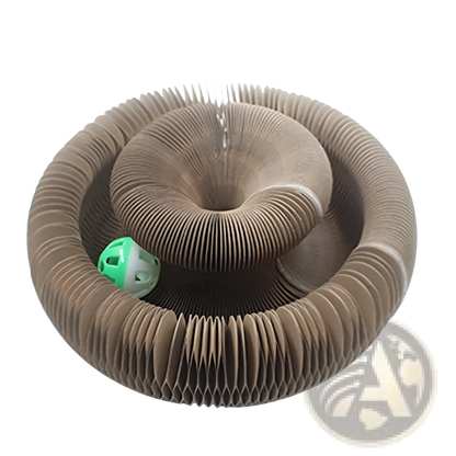Cat Scratching Board Organ Toy with Bell Ball | Corrugated Cardboard | Changeable Shape | Brown