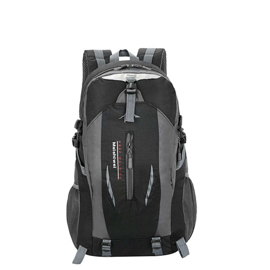 36L waterproof outdoor backpack in dark gray with front zip pocket and padded shoulder straps