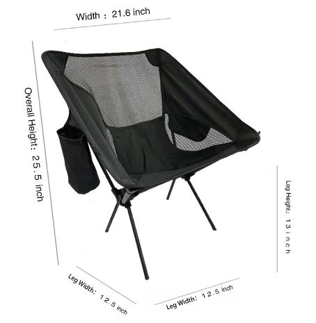 River Country Gear Foldable Camp Chair with Cup Holder – Lightweight, Weather-Resistant, 1.5 lbs
