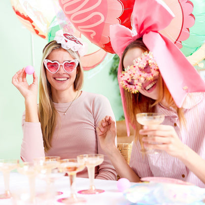 Champagne Plink Party Game Set – 12 Coupes, 12 Coasters & 2 Pink Pong Balls | Bridal & NYE
