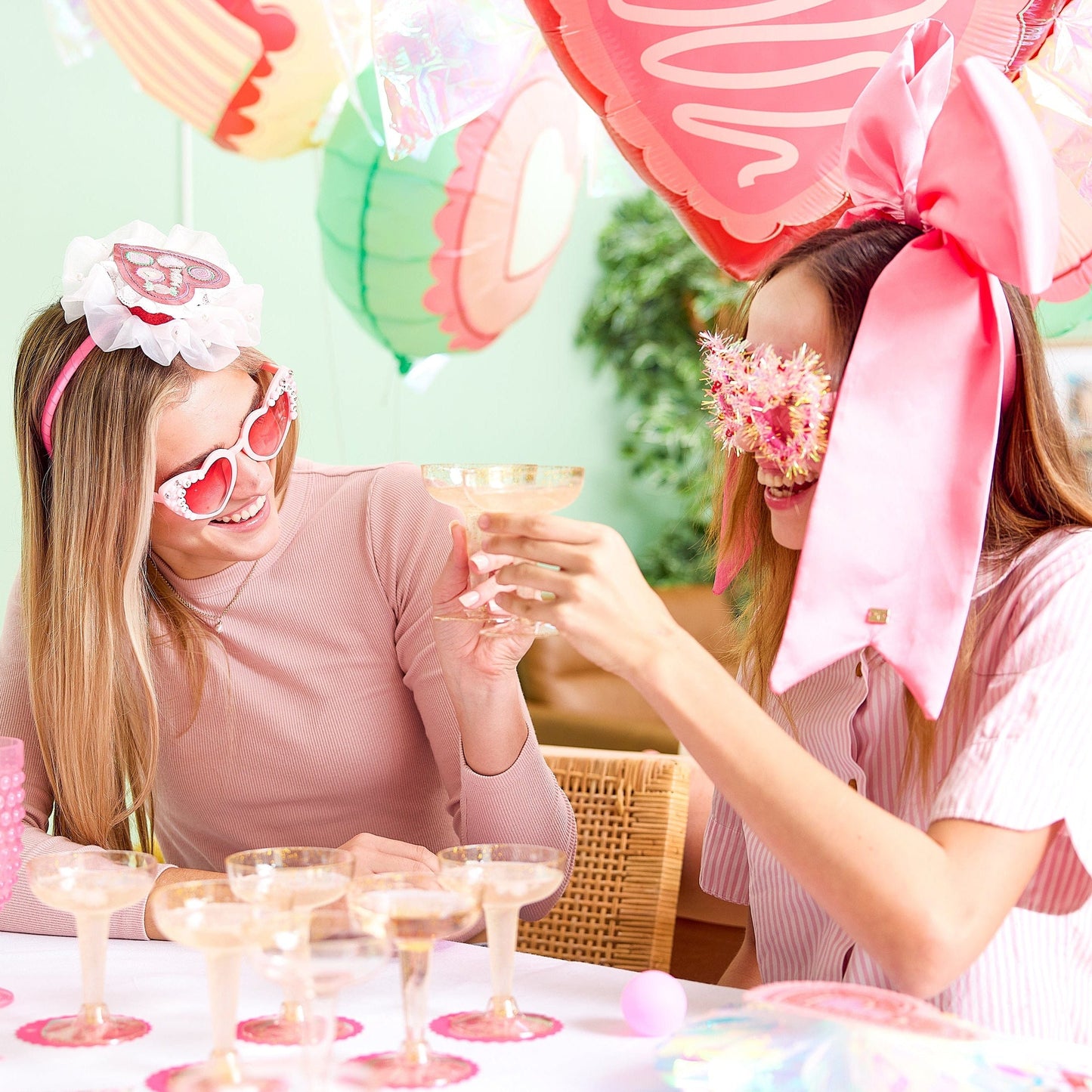 Champagne Plink Party Game Set – 12 Coupes, 12 Coasters & 2 Pink Pong Balls | Bridal & NYE