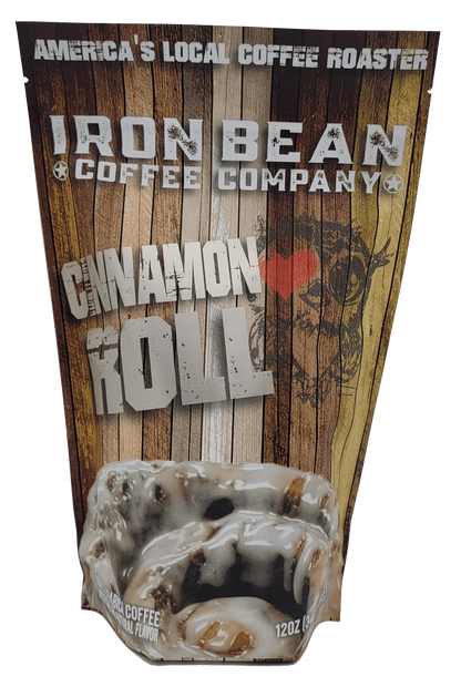 Cinnamon Roll Flavored Coffee | 12oz | Whole Bean or Drip Grind | Iron Bean Coffee Company - Niksstuff