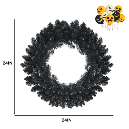 24" Pre-lit Halloween Wreath with 35 Purple LED Lights