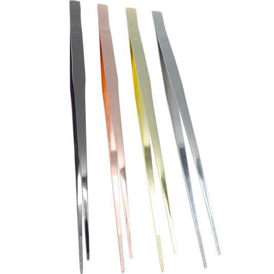 Cocktailier Garnish Tongs – 11.8" Black Stainless Steel Bar Tweezers