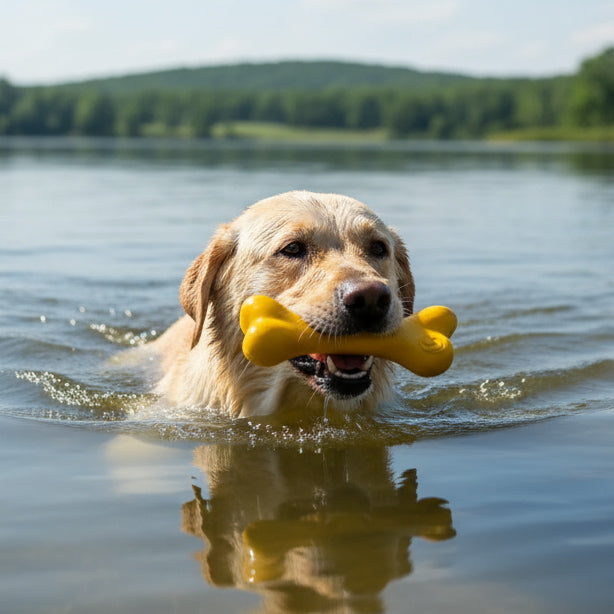 SodaPup PUP-X Rubber Bone Dog Toy | Floats | Chew Toy | USA Made - Niksstuff