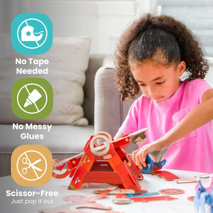 Catapult Gnome Launcher | Curious Kingdom Buildable Playset | Playper | 22 Pieces | STEM | Ages 3+ - Niksstuff
