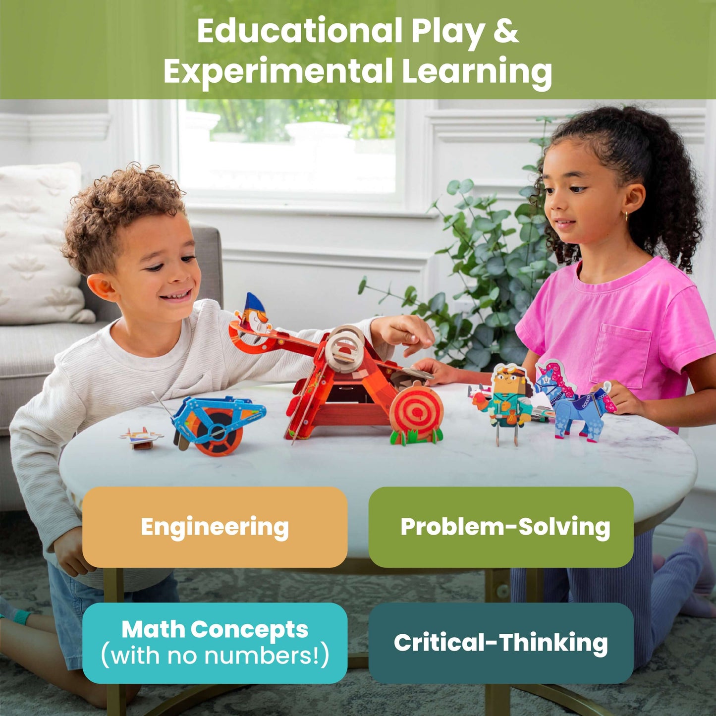 Catapult Gnome Launcher | Curious Kingdom Buildable Playset | Playper | 22 Pieces | STEM | Ages 3+ - Niksstuff
