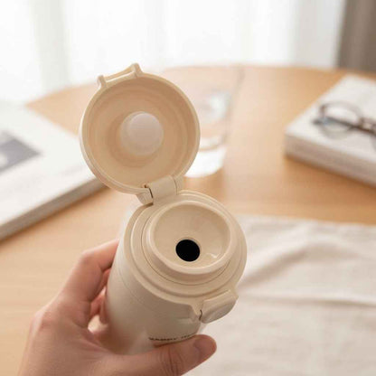 Kawaii Bear Travel Flask – Vacuum Insulated Tumbler with Flip-Top Lid