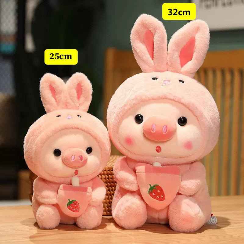 Boba Pig Stuffed Animal – Kawaii Bubble Tea Plush