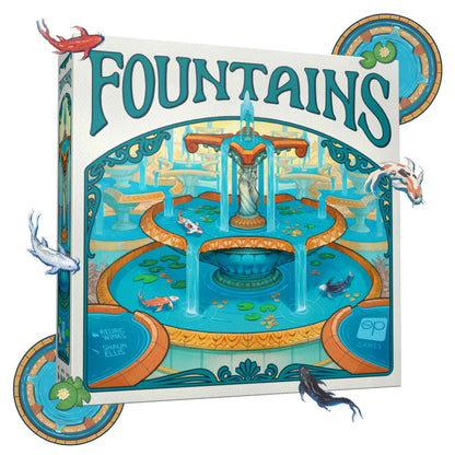 Fountains — A Serene Strategy Tile-Laying Game | 1–5 Players | Ages 10+
