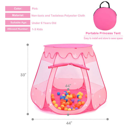 Kids Pop-Up Play Tent with 100 Balls, Mesh Windows and Carry Bag