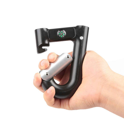 Carabiner Power Bank – 2,200mAh with LED Flashlight & Compass | Clip-On Charger for Hiking, Camping & Travel | Black