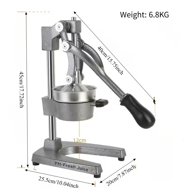 Commercial Manual Citrus Juicer Hand Press - Gray
