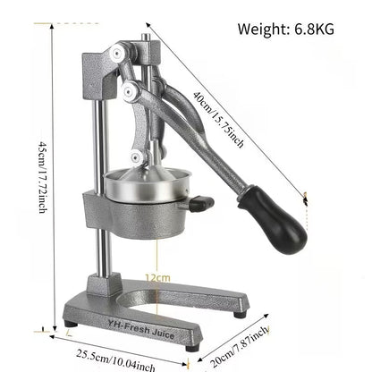 Commercial Manual Citrus Juicer Hand Press - Gray
